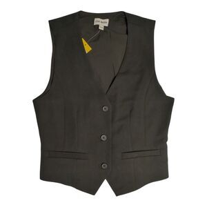 Steve Madden Women's Sharp V-Neck Missy Fit Suiting Vest - Black